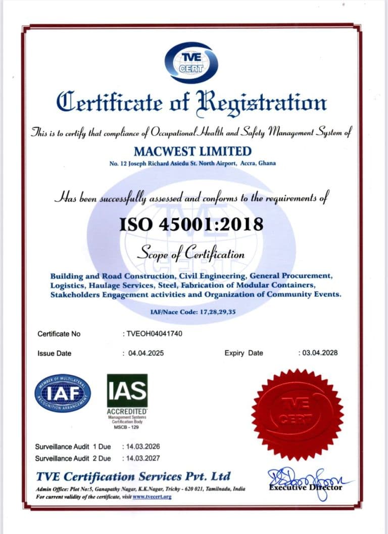 Macwest ISO Certification Document