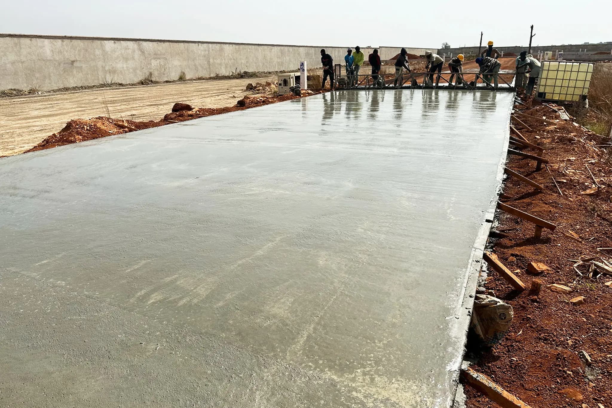 Concrete road construction